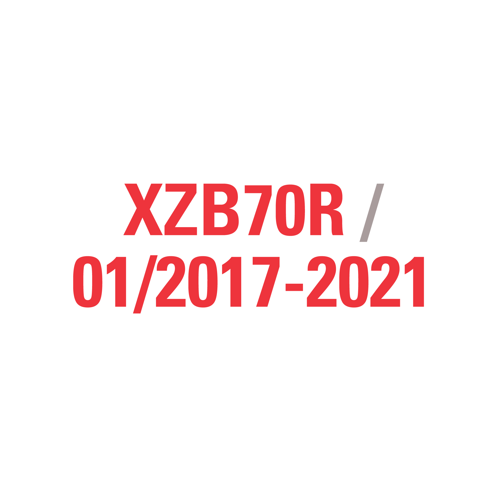 XZB70R 01/2017-2021